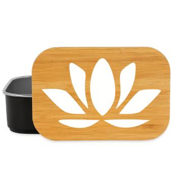 Lotus Flower Lotus Flower White Flower Blossom White Flower White - Lunch Box - black - Front