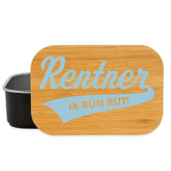 Rentner – Ik Bün Rut! (Plattdeutsch / Skyblue) - Lunch Box - Schwarz - Vorne