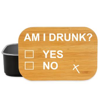 Funny Drinking Test Fail Yes No Sarcastic Humor - Lunch Box - black - Front