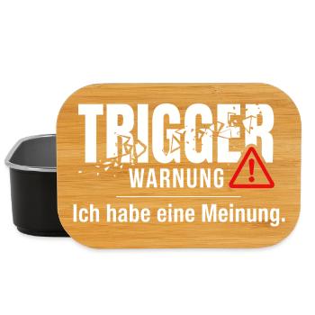 Trigger Warnung - Meinung Politik Debatte Idee - Lunch Box - Schwarz - Vorne