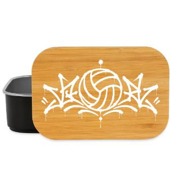 Volleyball Graffiti Street Art Urban Sport Motif - Lunch Box - black - Front
