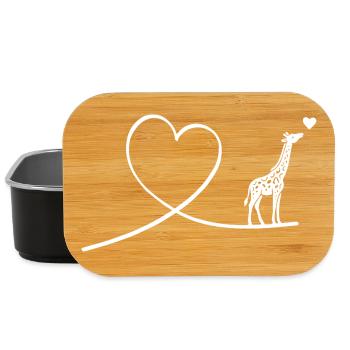 Minimalistische Giraffe mit Herz Silhouette - Lunch Box - Schwarz - Vorne