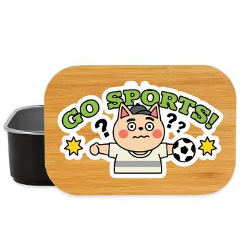 Autocollant de chat de football drôle | Art animalier pour fans de football - Boîte à goûter - noir - Devant