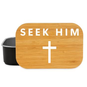 Seek Him Minimalist Faith Jesus Cool Christian - Lunch Box - Schwarz - Vorne