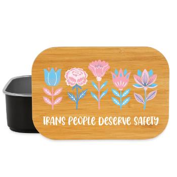 Pride Month LGBTQ - Trans People Deserve Safety - Lunch Box - black - Front