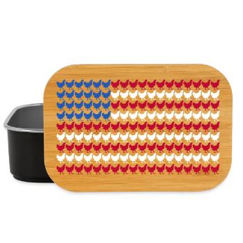 Patriotic Farmer Rooster Flock Poultry USA Pride C - Lunch Box - Schwarz - Vorne