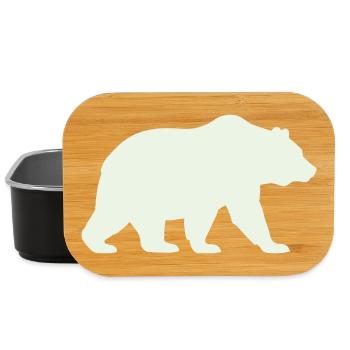Silhouette d’ours vert doux - Boîte à goûter - noir - Devant