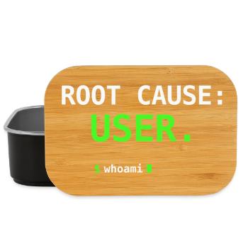 Cause Root USER Whoami Don d’humour IT Nerd Gift - Boîte à goûter - noir - Devant