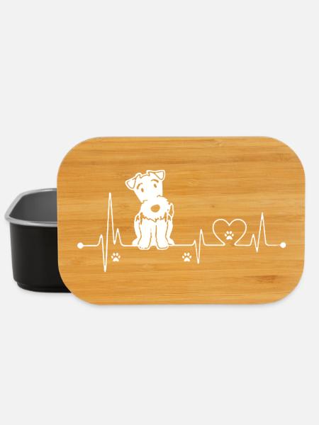Herzschlag-T-Shirt Airedales Terrier - Lunch Box - Schwarz
