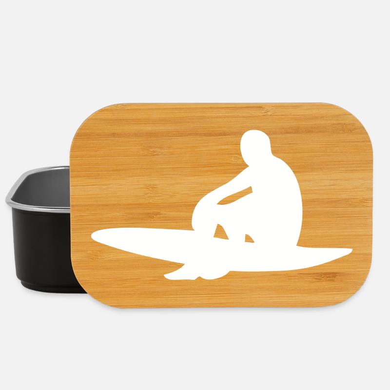 Surfer mit Surfboard - Lunch Box - Schwarz