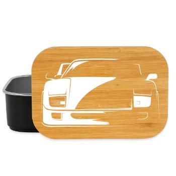F40 classic car Symbol icon Logo Symbol Autos - Lunch Box - Schwarz - Vorne