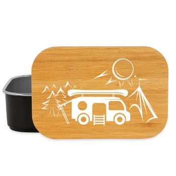 camping outdoor Reisen Outdoor Symbol icon Logo - Lunch Box - Schwarz - Vorne