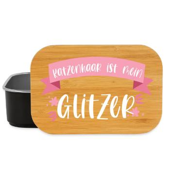 Katze Haustier Katzenhaar Glitzer Geschenk - Lunch Box - Schwarz - Vorne