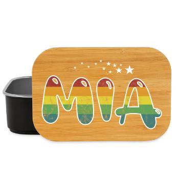 Prénom Mia Nom de jeune fille cadeau - Boîte à goûter - noir - Devant