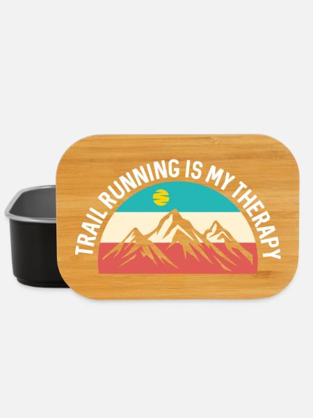 Trailrunning ist meine Therapie - Lunch Box - Schwarz