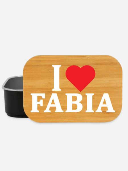T-Shirt I love Fabia T-Shirt Geschenkidee - Lunch Box - Schwarz