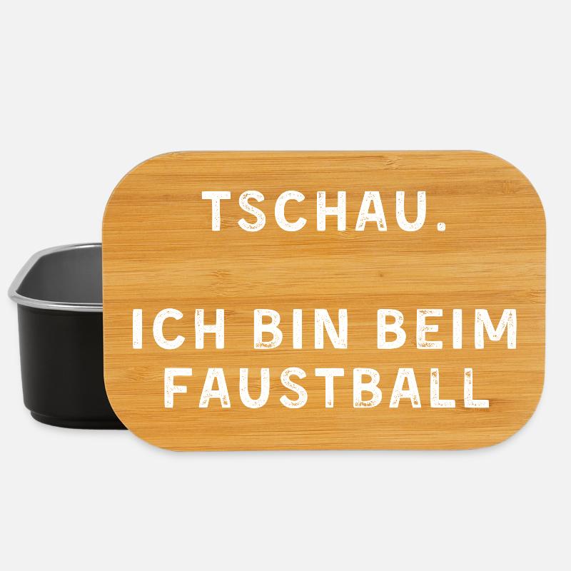 Tschau. Ich bin beim Faustball (weiße Schrift) - Lunch Box - Schwarz