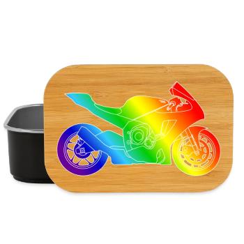 Moto supersport aux couleurs de l’arc-en-ciel - Boîte à goûter - noir - Devant