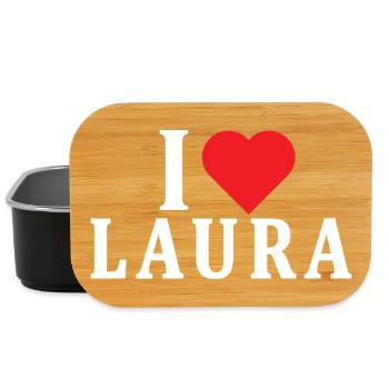 T-Shirt Ich liebe Laura T-Shirt Geschenkidee - Lunch Box - Schwarz - Vorne