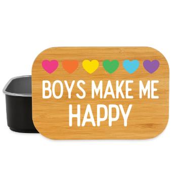 Pride Month LGBTQ - Boys Make Me Happy - Lunch Box - black - Front