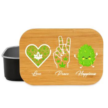 Love, Peace and Happiness - Lunch Box - black - Front