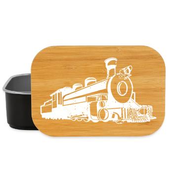 Steam Locomotive Sketch - Lunch Box - black - Front
