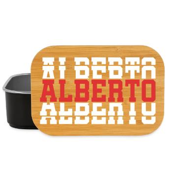 Alberto t-shirt t-shirt idée cadeau texte empilé - Boîte à goûter - noir - Devant