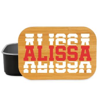 t-shirt Alissa t-shirt gift idea stacked text - Lunch Box - black - Front