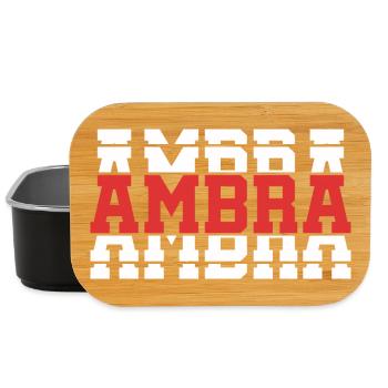 t-shirt Amber t-shirt gift idea stacked text - Lunch Box - black - Front
