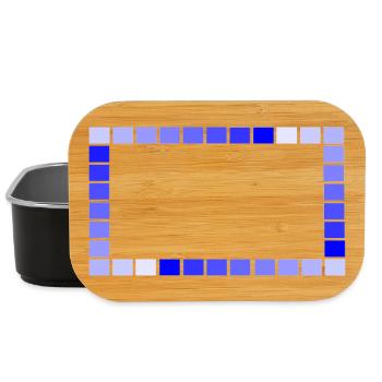 Game - Retro Frame Blue Squares Tiered - Lunch Box - black - Front