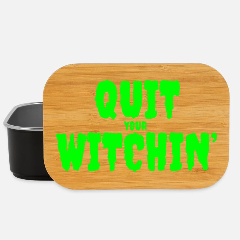 Sorcière verte effrayante Quit Design - Boîte à goûter - noir