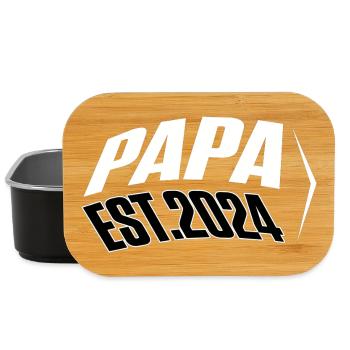 Papa Est.2024 Shirt - Lunch Box - Schwarz - Vorne
