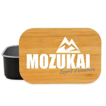 Logo blanc MOZUKAI OFFICIEL - Boîte à goûter - noir - Devant