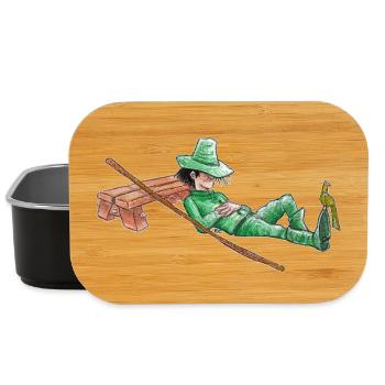 A nap for the green wanderer "GreenVagrant" - Lunch Box - black - Front
