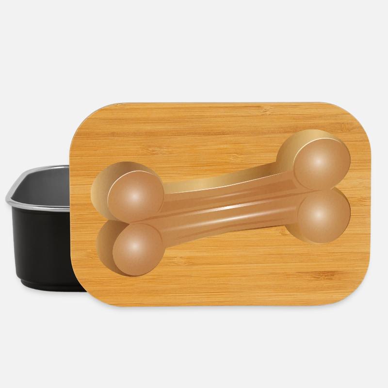 Chewing bone illustration in classic style - Lunch Box - black