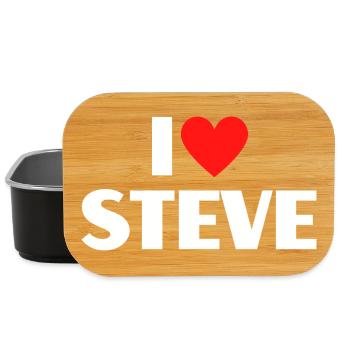 I love Steve Rotes Herz Romantischer Name Fan - Lunch Box - Schwarz - Vorne
