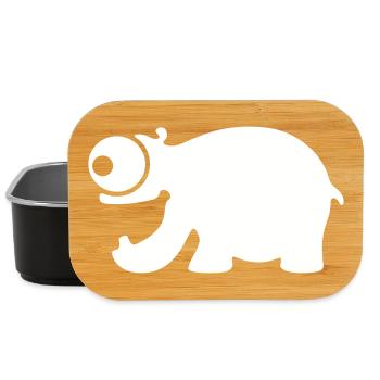 Funny hippo - Lunch Box - black - Front