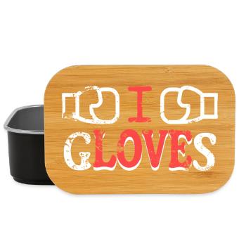 Ich liebe Handschuhe Illustration Design - Lunch Box - Schwarz - Vorne