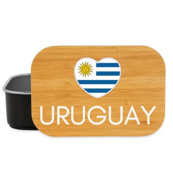 Heart with Uruguay flag, I love Uruguay - Lunch Box - black - Front