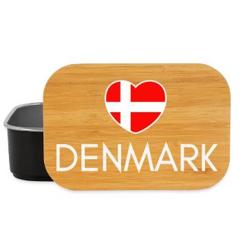 Heart with Denmark flag, I love Denmark - Lunch Box - black - Front