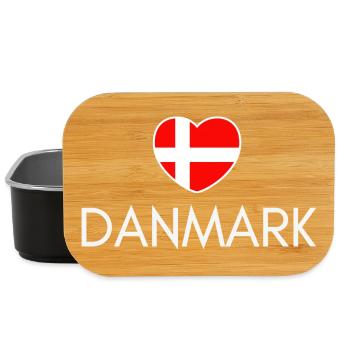 Heart with Denmark flag, I love Denmark - Lunch Box - black - Front