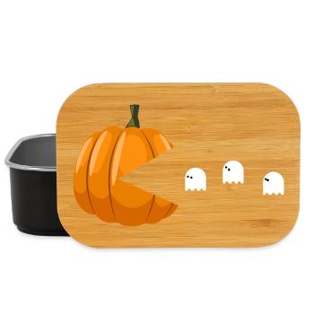 Kürbis isst Geister Lustig Halloween - Lunch Box - Schwarz - Vorne