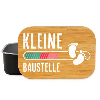 Bald Mama KLEINE BAUSTELLE Baby Kommt Lustiges - Lunch Box - Schwarz - Vorne