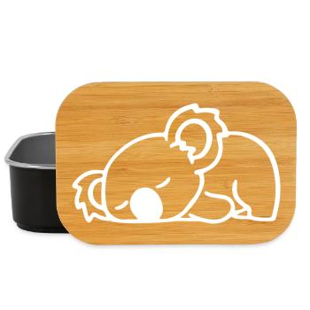 Koala Sketch - Motif animal minimaliste mignon - Boîte à goûter - noir - Devant