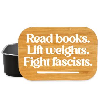 Lisez des livres. Soulevez des poids. Combattez les fascistes. - Boîte à goûter - noir - Devant