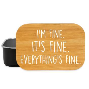 i'm fine, it's fine, everything's fine - Lunch Box - black - Front