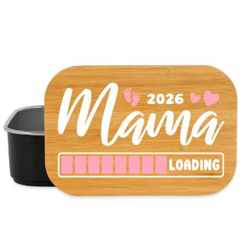 Mama 2026 loading - Schwangerschaft - Geschenk - Lunch Box - Schwarz - Vorne