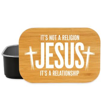 Relation, pas religion, Jésus - Boîte à goûter - noir - Devant