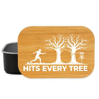Hit Every Tree – Design drôle de disc golf - Boîte à goûter - noir - Devant