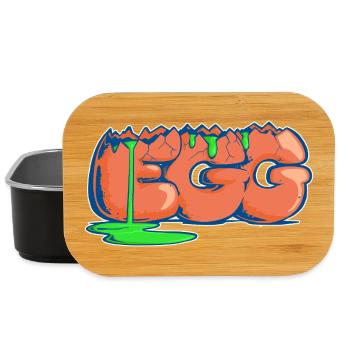 Ei, gezogenes Wort - Lunch Box - Schwarz - Vorne